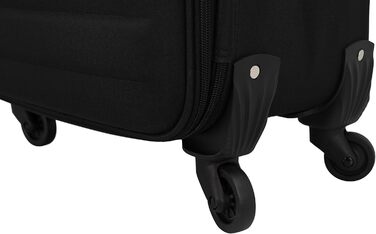 Дорожня валіза-візок SIGN Fabric Suitcase (набір ручної поклажі середньої та великої розмірів) компенсатор 5 см (чорний, ручна поклажа (60 см)) Ручна поклажа (60 см) Чорний