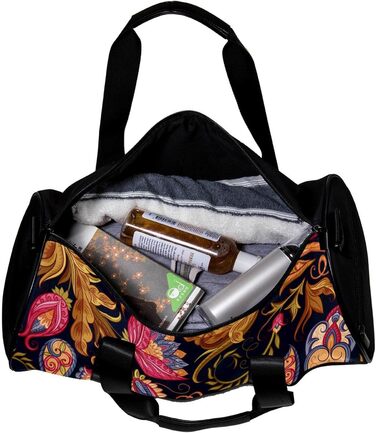 Спортивна сумка, маленька дорожня сумка, сумка для йоги, вінтажовий квітково-пейслі принт, сумка для фітнесу на відкритому повітрі, ручна поклажа