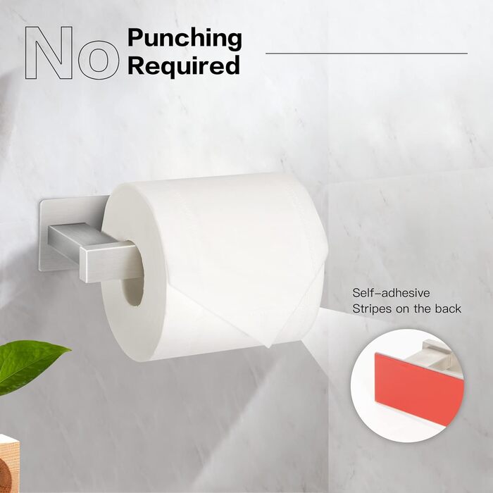 Тримач для туалетного рулону Lonvii Без свердління - Тримач для туалетного рулону з нержавіючої сталі Тримач для туалетного рулону