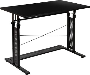 Стіл Flash Furniture з регульованою висотою, металевий, чорний, 99,7 см Ш x 60,3 см Г x 69,290,8 см В Чорний 39,25&39 Ш x 23,75&39 Г x 27,25-35,75&39 В