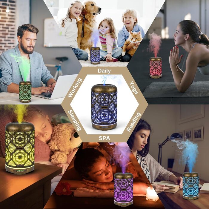 Мл, преміальний ультразвуковий ароматичний дифузор для ефірних олій із 7-кольоровим світлодіодним підсвічуванням, електрична ароматична лампа зволожувача, безводне автоматичне відключення, 250