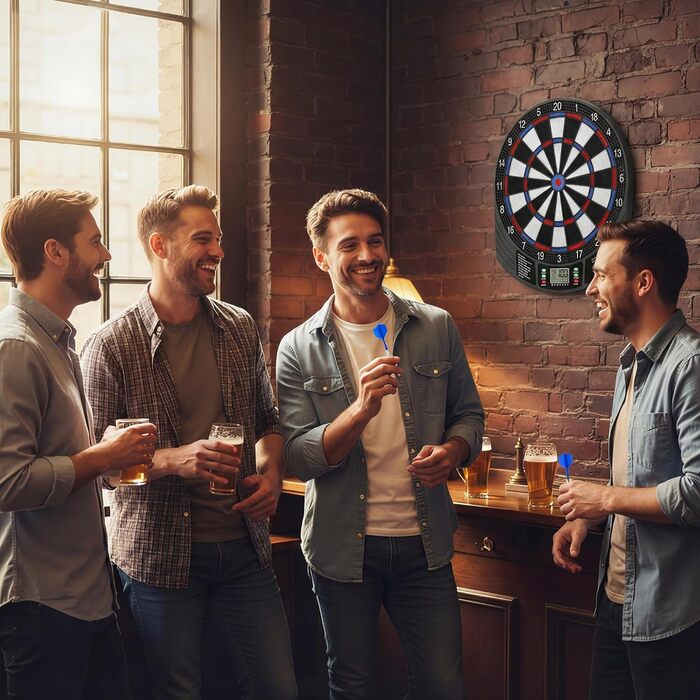 Електронна мішень для дартсу SPORTNOW з РК-дисплеєм, 6 м&39яких дротиків, 18 ігор, 159 варіацій, автомат для дартсу, набір мішень для дартсу до 8 гравців