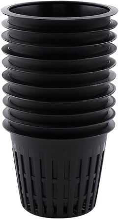 Кошик для рослин, 10 шт. Heavy Duty Mesh Pot Net Cup Basket Hydroponic Plant Grow for Hydroponics (чорний)