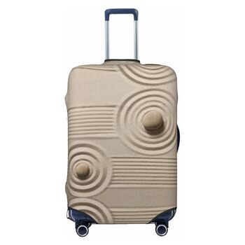 Чохол для валізи з еластичною тканиною та унікальним принтом Хвилі, захисний від подряпин та пилу, чорний, розмір 80