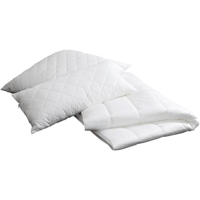 Подушка Centa-Star Famous, 40 x 80 см, наповнювач з мікрофібри Breeze, змінна кількість наповнювача, із застібкою-блискавкою, Oeko-Tex Standard 100 Клас 1, поздовжнє простьобування, біла, (1 упаковка)