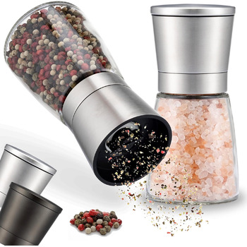 Набір млинів для спецій ZOLMER з 2 шт. з регульованим керамічним подрібнювачем - Noble salt mill & pepper mill виготовлений з високоякісної нержавіючої сталі - Також доступний як млин для чилі без вмісту спецій