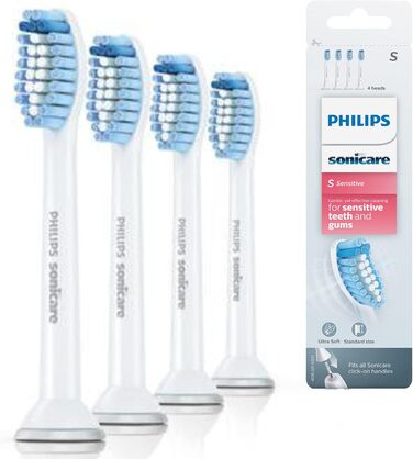 Насадки для зубних щіток Philips Sonicare Original S Sensitive Standard - 4 упаковки білого кольору (модель HX6054/07)