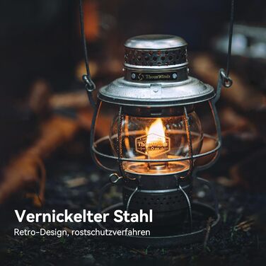 Ліхтар Thousand Winds Petroleum Storm, кемпінговий ліхтар, гасовий ліхтар Залізниця з ручкою для перенесення, вітрозахисний для використання на свіжому повітрі, кемпінгу, походів, патіо, пікніка - чорний