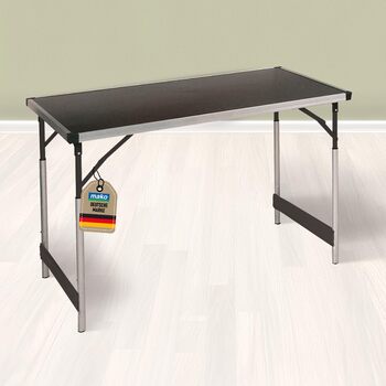 Багатофункціональний стіл Professional Регульований по висоті багатофункціональний стіл 60 x 100 см - Туристичний стіл, розкладний стіл, ринковий стіл, бічний столик для кемпінгу, в саду або для фестивалів та ринків 100 x 60 x 90 см - Одинарний стіл 100 x