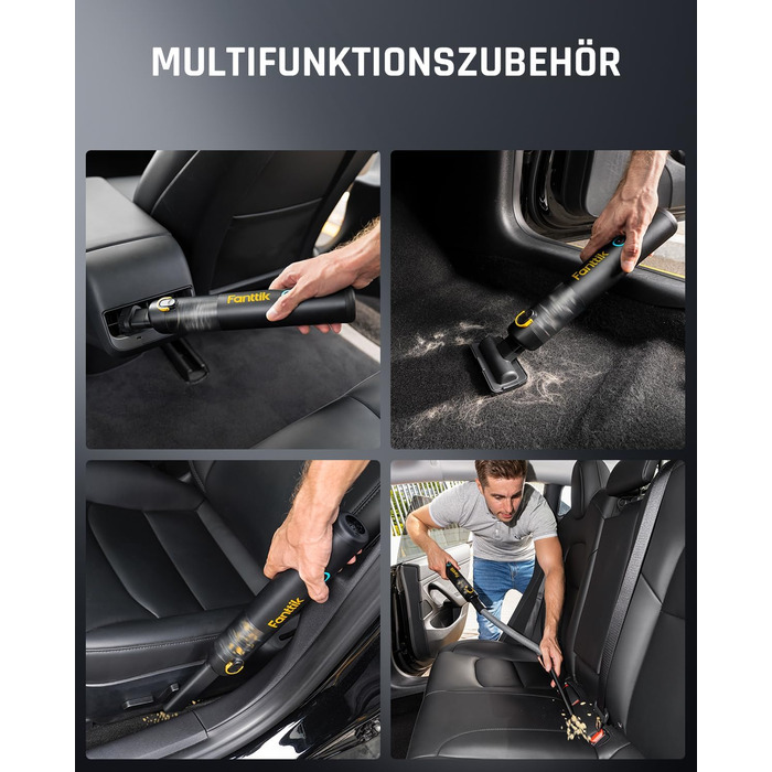 Акумуляторний автомобільний пилосос Fanttik Slim V8 Apex високої потужності 19000 Па/45 Вт, ручний пилосос RobustClean 4-в-1 з мін