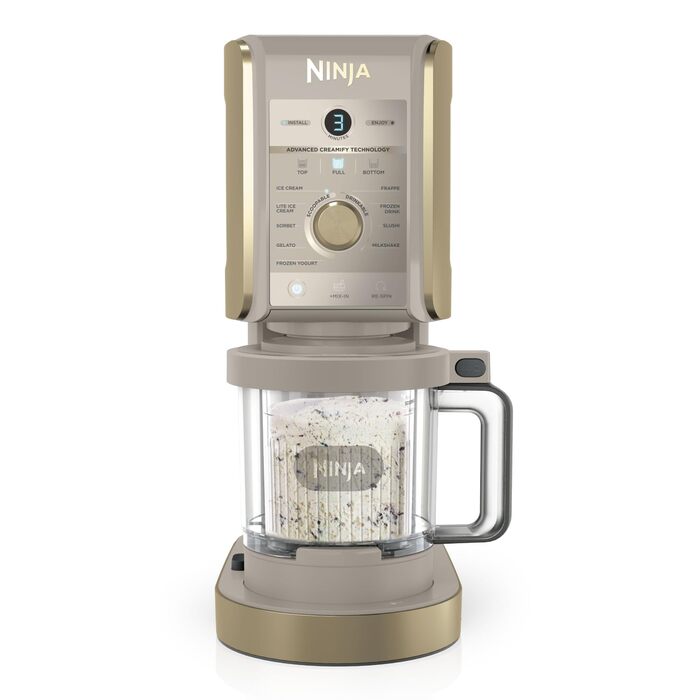 Морозивоnica Ninja CREAMi Deluxe з 2 контейнерами, Stone Gold NC502EUSTGD