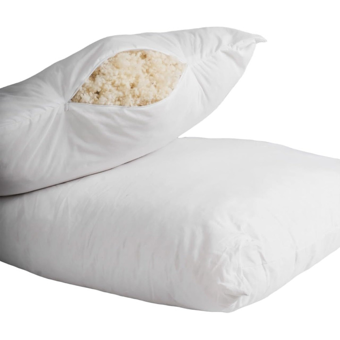 Подушка 80x80 см Високоякісна подушка для сну з вовняним наповнювачем та бавовняним чохлом Зручна, дихаюча та підходить для використання цілий рік