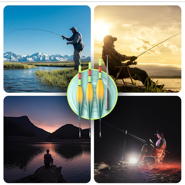 Світлодіодні рибальські поплавці, водонепроникні поплавці для нічної риболовлі у прісній та солоній воді, рибальські аксесуари високої видимості для початківців та професіоналів, 3