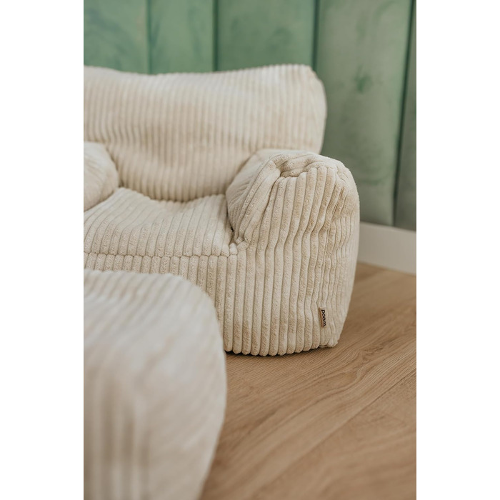 Дитяче крісло Gutekissen з підніжкою М&39яке крісло-шезлонг з тканини Lincoln Зручні сидіння для дитячих кімнат (кремовий Lincoln)