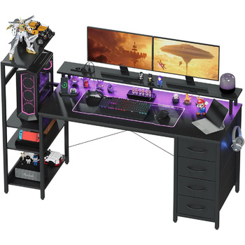 Ігровий стіл YOUDENOVA, 150 x 50 см, метал / дерево / вуглецеве волокно, чорний