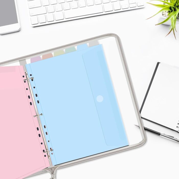 Папка-органайзер Uquelic, папка для документів A4 з 12 пластиковими кишенями для документів, водонепроникна папка з ПВХ на блискавці папка для школи, дому, офісу (сіра)