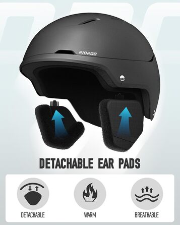 Лижний шолом з комплектом окулярів, регульований вентильований спортивний шолом з окулярами, підходить для зимових видів спорту, сноубордингу, катання на лижах, вітрозахисний, підходить для підлітків чоловічої та жіночої статі, лижні шоломи, чорний, розмі