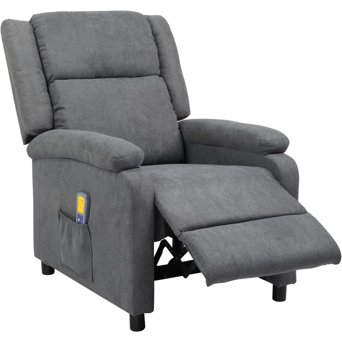 Крісло під телевізор LEADZM, відкидне крісло, шезлонг, електричний масаж та підігрів, ручне регулювання кута нахилу спинки, відкидне крісло до 120 кг, одномісний диван