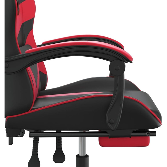 Ергономічне ігрове крісло зі шкіряним оздобленням, чорно-червоне, 57,5 x 59,5 x 121-131 см - Для комфорту та стійкості Модель 349556