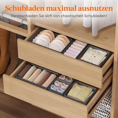 Набір органайзерів для шафи Lifewit з 16 шухляд, органайзер для шафи, система шухляд для пеленального столика, спальня для одягу, дитячий одяг, шкарпетки, спідня білизна, сірий 16