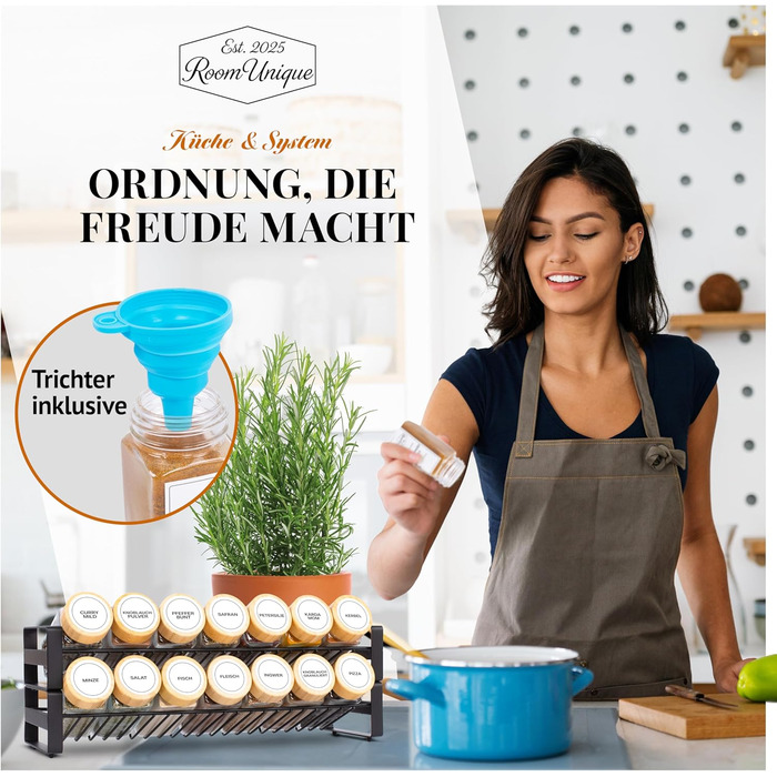 Підставка для спецій з баночками для спецій 21 банка (по 120 мл кожна) з бамбуковими кришками Етикетки Вставки для шейкера Лійка щіточка Металева підставка 36,62511 см Модульна з можливістю запису Маркер у комплекті