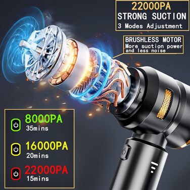 Акумулятор для ручного пилососа, переможець тесту акумулятора для автомобільного пилососа 22000PA, ручний акумуляторний пилосос, 3