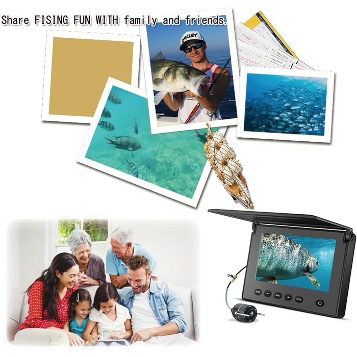 Підводна камера для риболовлі Підводний ехолот Інфрачервоний світлодіодний портативний відеокамера для риболовлі LCD монітор Каяк Човен Морська риболовля