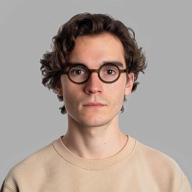 Окуляри для захисту від синього світла LONDON MOLE Moley Стильні круглі Blue Blocker Захист очей від екранів Для чоловіків та жінок (unisex) Пружинні дужки, глянцевий прозоро-коричневий колір