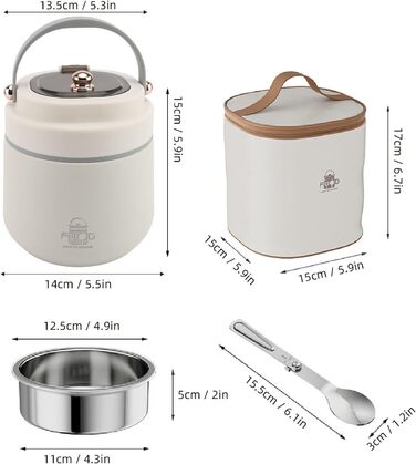 Вакуумно-ізольований контейнер для їжі з ложкою та паличками для їжі міцна ізоляція для офісу та школи.