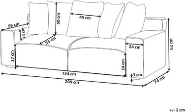 Місний диван Beliani, оббивка з темно-сірої вельветової тканини, 5 декоративних подушок, широкі підлокітники, Віскан, 3-