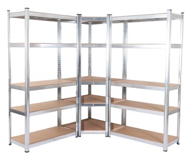 Комплект стелажів для зберігання Panorama24, оцинкований, вантажопідйомність до 2625 кг, полиця, полиця для підвалу, полиця без болтів, полиця для майстерні, полиця для важких робіт, кутова полиця