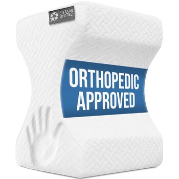 Подушка для колін 5 STAR UNITED з піни з ефектом пам&39яті ергономічна подушка для ніг для сну на боці, полегшення болю в ішіасі, стегнах та спині, нековзка, чохол, що прається, білий
