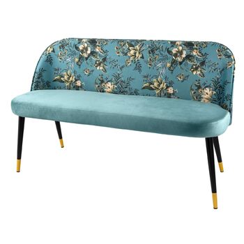 Бірюзовий оксамитовий квітковий візерунок і золоті шапки Бірюзовий, квітковий