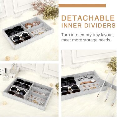 Організатор для зберігання окулярів Emibele, оксамитовий лоток для годинників та ювелірних виробів з 8 сітками для зберігання, шаф