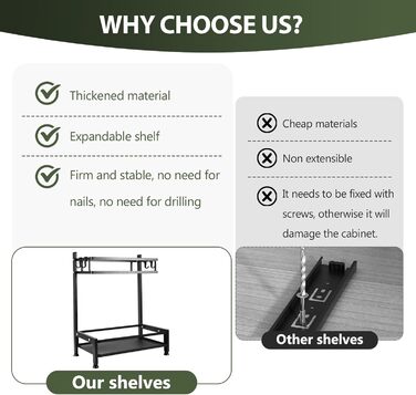 Рівнева стійка для спецій, підставка для спецій на кухонну стільницю, органайзер для стійок для спецій з вуглецевої сталі, чорні стійки для спецій з гачками, органайзер для спецій для кухні, шафи, ванної кімнати, 2-