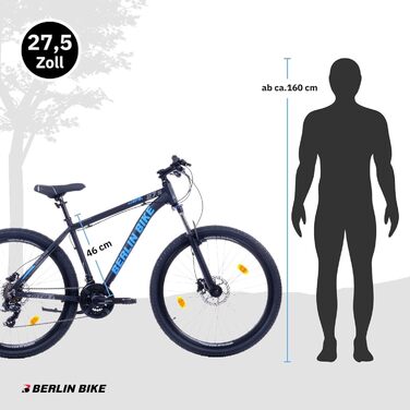 Гірський велосипед MTB1 з повним комплектом Shimano 21-швидкісна Shimano FD-TZ500/RD-TY300D, гідравлічні дискові гальма Dacron, чорно-сріблястий колір, колеса 27,5 дюймів та висота рами 46 см