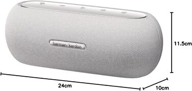 Колонка Harman Kardon Luna сірого кольору - Портативна, водонепроникна Bluetooth-колонка - До 12 годин роботи від акумулятора сіро