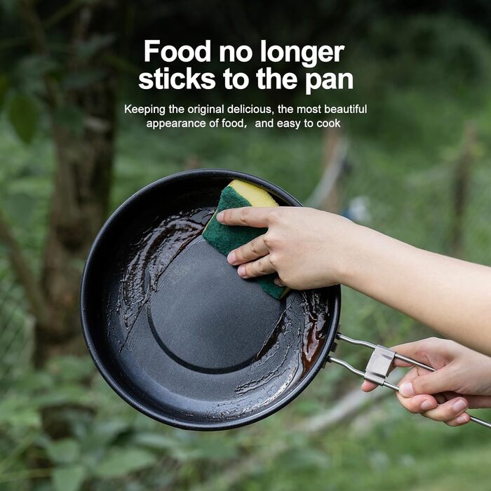 Безмежна подорож 22,8 см/1,5 л Кемпінгова сковорода для газової плити Титанова сковорода Ультралегкий похідний посуд Сковорода-гри