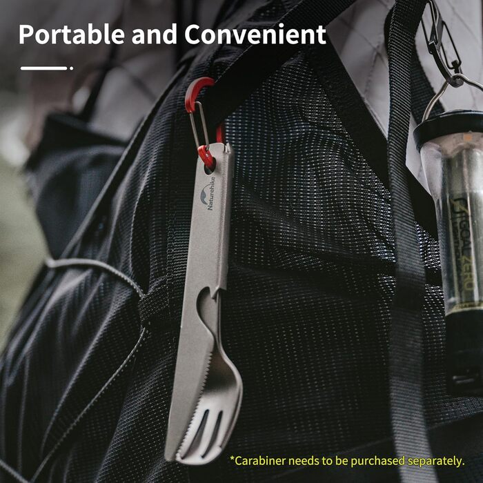 Посуд Naturehike з чистого титану, обладнання для пікніка, ніж, виделка, ложка, відкривачка для пляшок, дорожній посуд, посуд для вулиці, лише 40 г