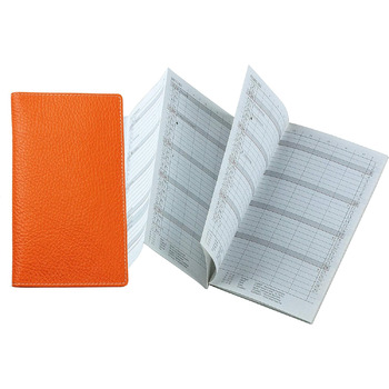 Персоналізований складаний календар 2024/2025 DIN A6 Soft Grain Leather Orange - Організатор Planner (1 місяць, 2 сторінки) Шкіряна обкладинка - Календар зустрічей Щомісячний огляд & Адресна книжка Small Orange Soft Grain