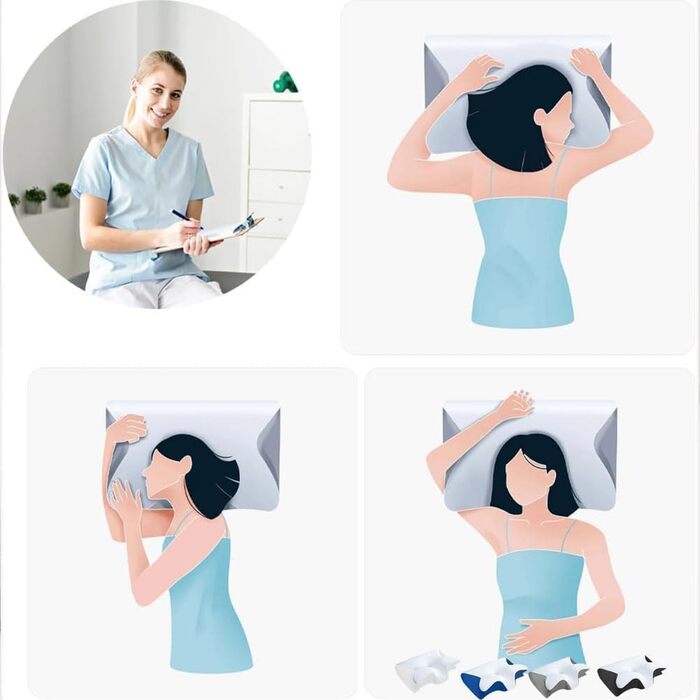 Подушка Dreamsleepz, оригінальна ергономічна подушка для шиї та голови з піни з ефектом пам&39яті для сну на боці, спині та животі, для кращого сну (чорна, ) Чорна