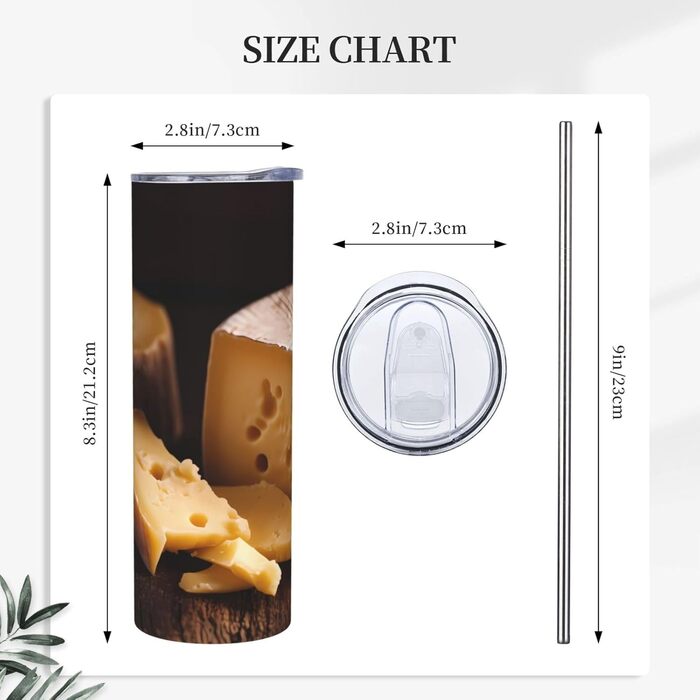 Кухоль з прямою трубочкою, 590 мл, сирний принт, дорожній кухоль, підходить для кемпінгу, офісу та дому