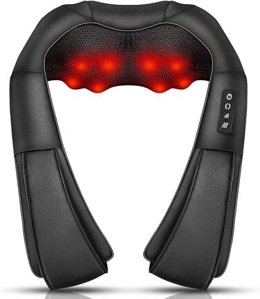 Масажер для шиї з теплом, iKristin Shiatsu massager 3D deep massage для полегшення болю в шиї, спині, попереку тощо, задовольняє потреби в масажі всієї родини