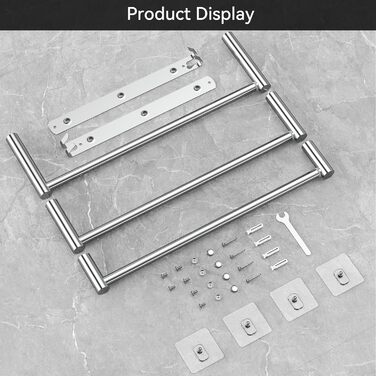 Вішалка для рушників висувна 43-78 см з нержавіючої сталі без свердління рушникосушки настінна настінна полиця підходить для ванно
