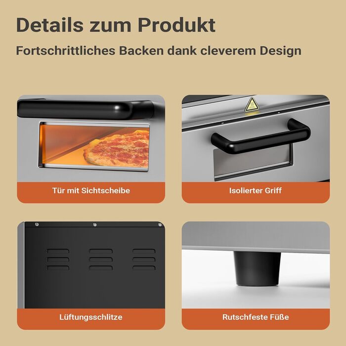 Ярусна піч для піци 3000 Вт з кордієритовим каменем для піци, як кам'яна піч, піч для піци, 2-