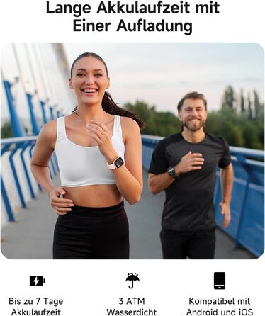 Розумний годинник для чоловіків та жінок, 1,8-дюймовий AMOLED-дисплей, розумний годинник з функцією телефону, Alexa, фітнес-годинник з серцевим ритмом, сном, SpO2, крокоміром, 110 спортивних режимів, водонепроникність IP68, спортивний годинник для iOS та 