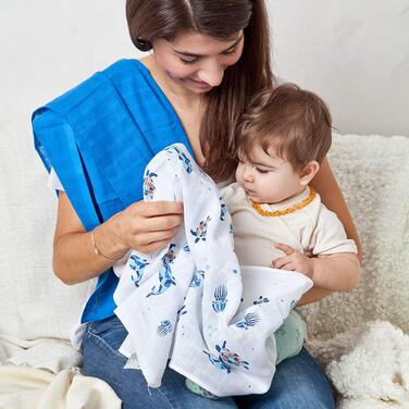 Органічні муслінові пелюшки 70x70 см з 100 бавовни (органічні), серветки для відрижки, без оптичних відбілювачів, безпечні для шкі