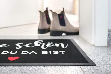 Персоналізований сімейний килимок для дверей з іменами. Дім там, де ми паркуємося. Для кемпінгу, каравану, нековзний та миється. Чорний, 60x40 см. Дім, чорний