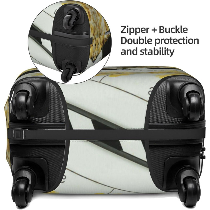 Чохол-рюкзак на багаж, еластичний, що миється, для подорожей та роботи (підходить для валіз розміром 45,7 - 81,3 см), Чорний, Середній