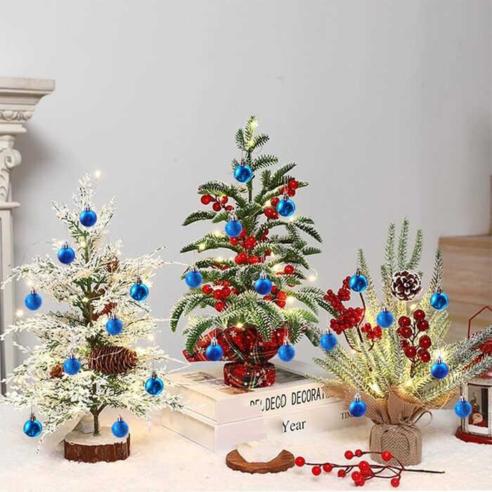 Набір блакитних ялинкових кульок 24 шт GESDYO